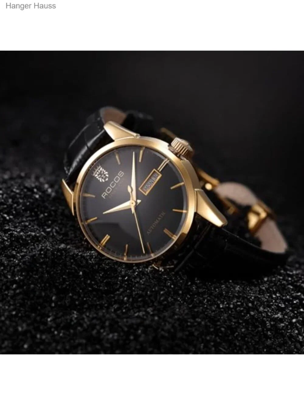 Men's Automatic Skeleton Watch with Leather Strap, Mechanical Self-Wind